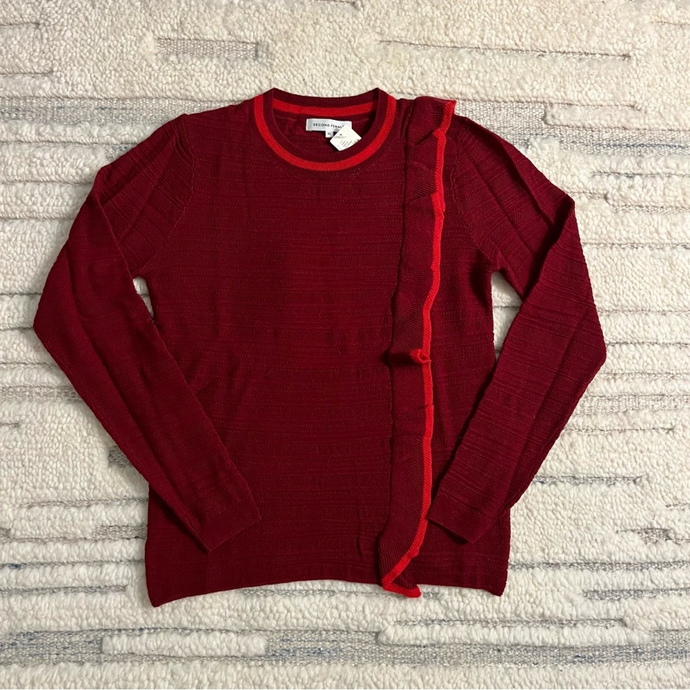 NWT Burgundy Fine Gauge Sweater